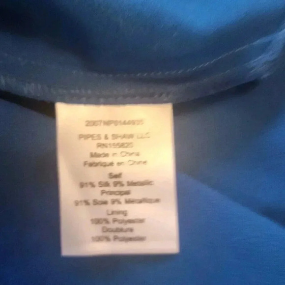 New $395 Veronica Beard Silk Lowell Blouse + Cami Set Size 20 Metallic Blue - Picture 7 of 13